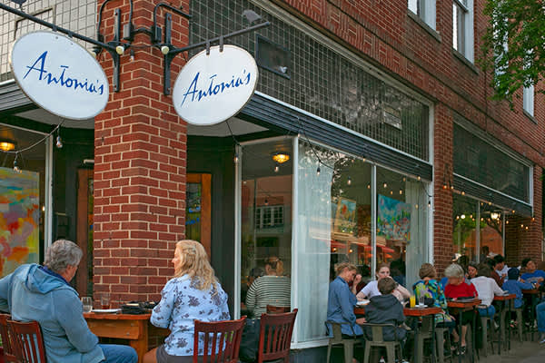 People dining outside at Antonia's Italian Restaurant in Hillsborough