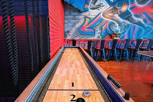 Shuffleboard Table at One40 Social Bar in Chapel Hill