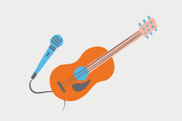 Graphic showing a guitar