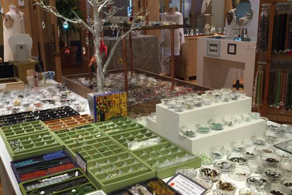 Crafting beads on display at store