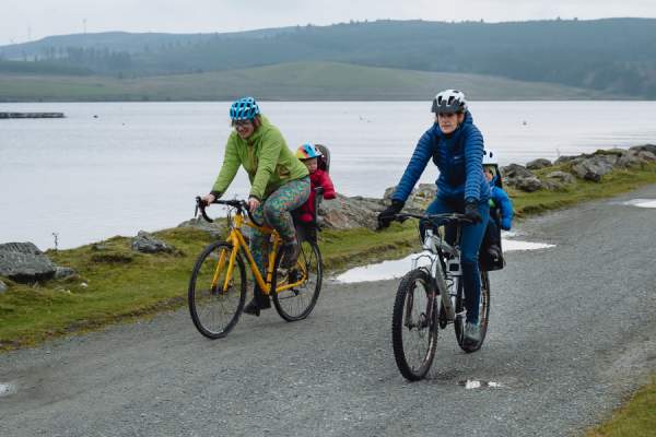 Cyclists on the The Brenig Trail