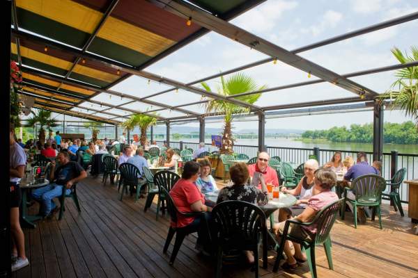 People Eating On The Patio of Dukes Bar and Grill in Lemoyne, PA