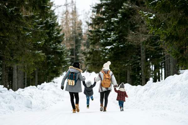 Kids Hiking in Snow Unsplash
