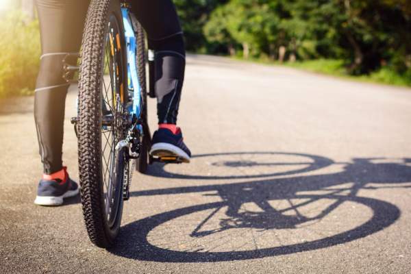 person on a bike on a road