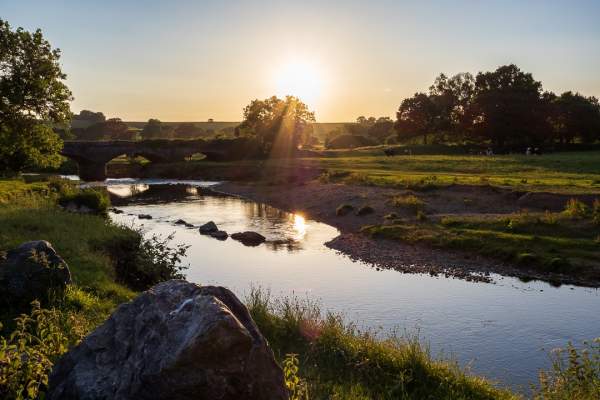 sunset over river otter