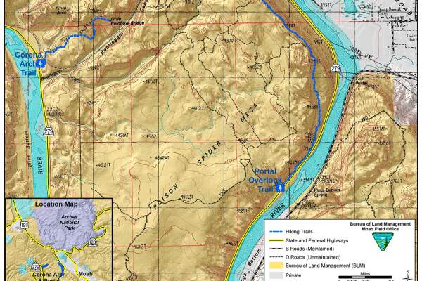 Corona Arch Trail map