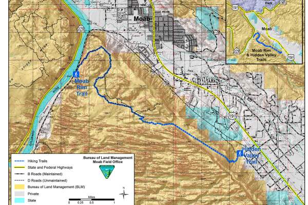 Moab Rim Trail map