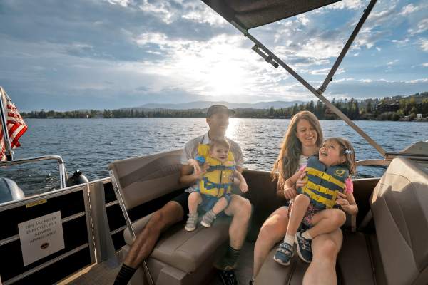 Family on boat