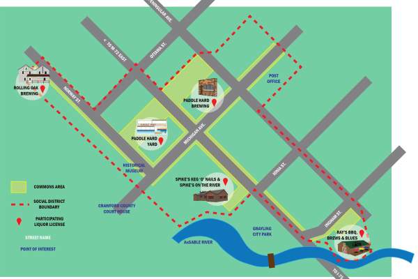 Enjoy a Drink Downtown in Grayling's Social District