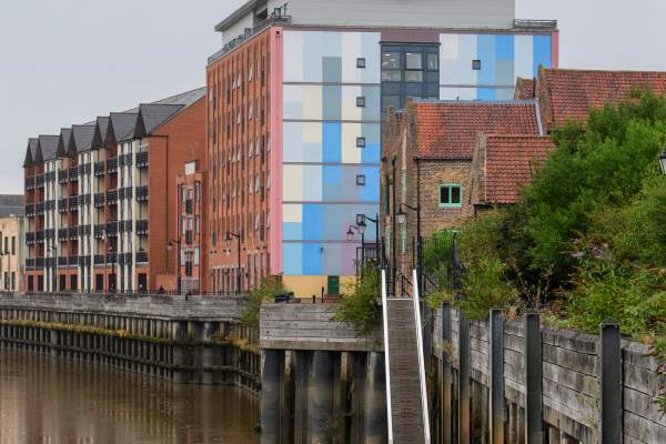 Landscape of a river flowing through Gainsborough