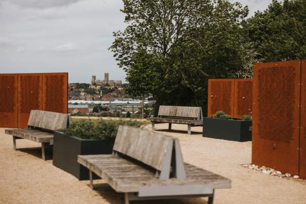 The view from the International Bomber Command Centre, with Lincoln Cathedral in the background