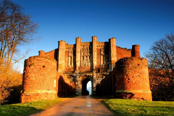 Thornton Abbey exterior covered by a golden sunset