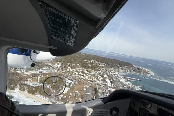See What It’s Like Flying To Mackinac Island In Winter