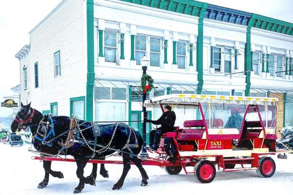 How many horses are left on Mackinac Island for the winter?