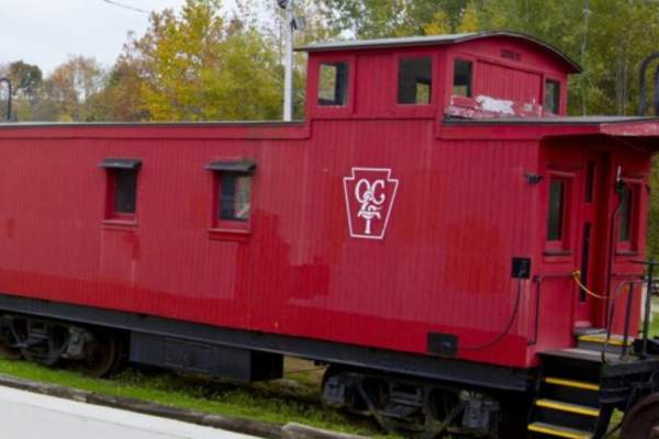 Old style red caboose