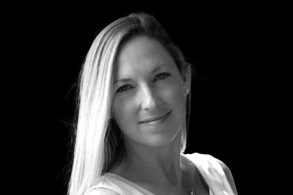 This is a black and white headshot of our guest speaker Amy Bjarnason