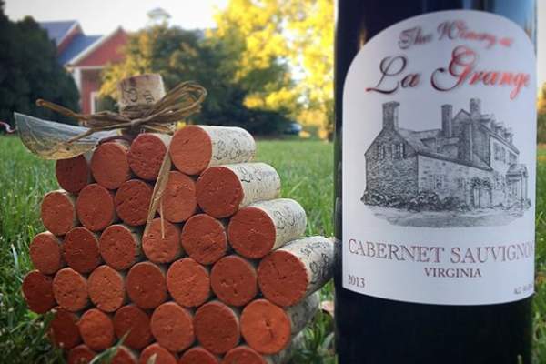 corks and wine bottle at the Winery at La Grange
