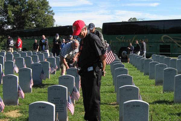 Military Reunion group touring Quantico National Cemetery