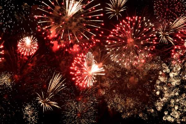 Fireworks on the banks of the Thames