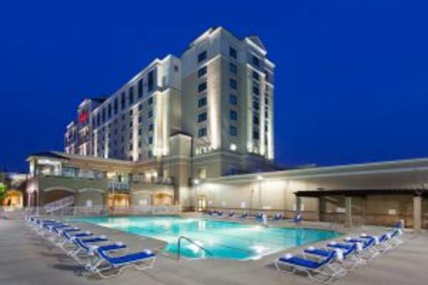 Spartanburg Marriott Pool at dusk