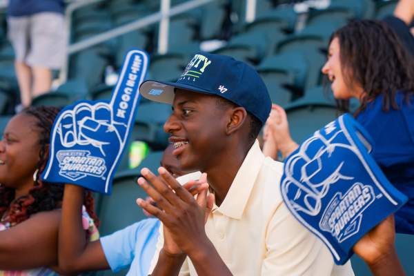 Cheering at Spartanburgers Game