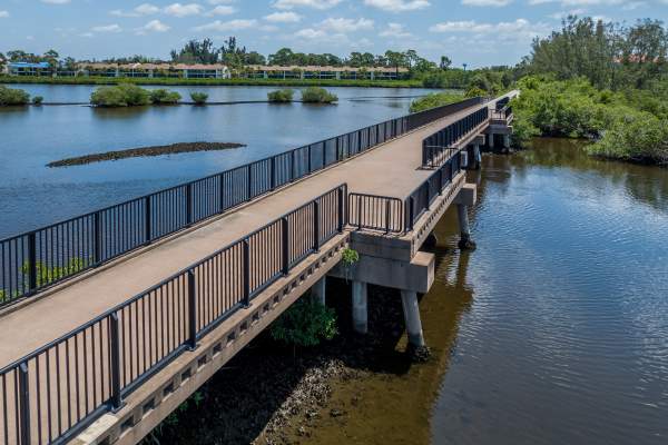 The Dona Bay Bridge in Nokomis gives users of the Florida Gulf Coast Trail elevated views of the water.