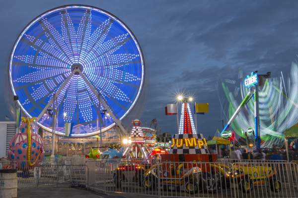 The fair rides at night
