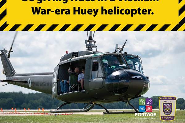 Historic Vietnam-Era Helicopter to Soar Over Portage and Kalamazoo July 12–13