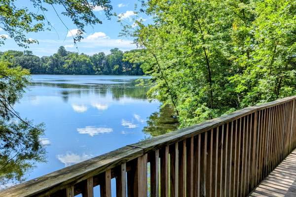 Bridge overlooking Powers Lake