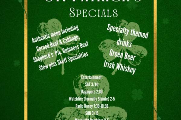 St. Patrick's Day Specials and Entertainment