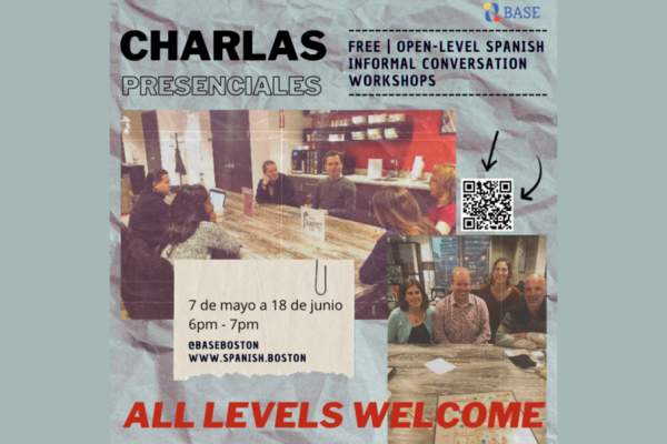 ¡Charlar Presenciales!: free in-person Spanish convo practice.