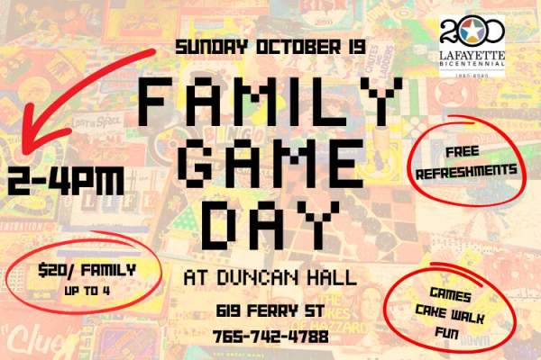 Lafayette Bicentennial Event: Duncan Hall's Family Game Day