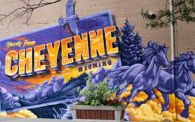 Howdy from Cheyenne Mural by Jordan Dean in Cheyenne, Wyoming