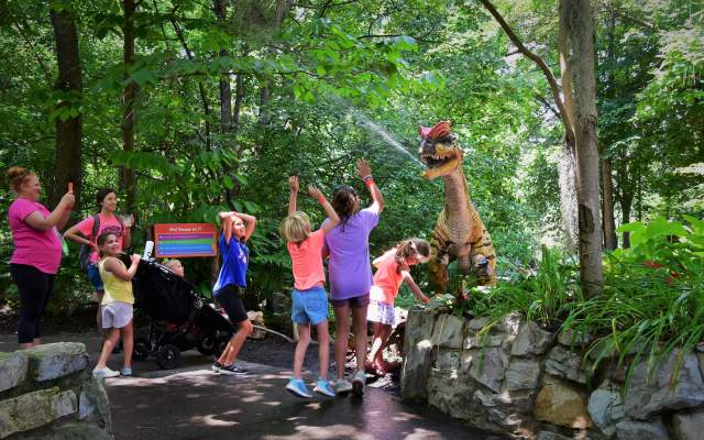 Dinosaurs at the zoo