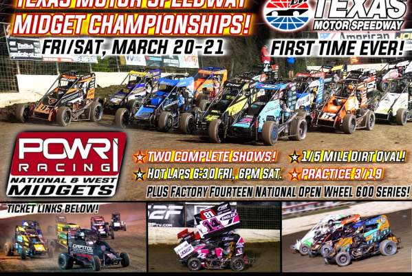 First Time Ever! Texas Motor Speedway Midget Championship March 20-21!