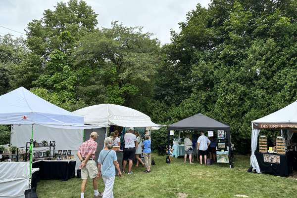 Shopping vendor booths at the Firefly Art Fair