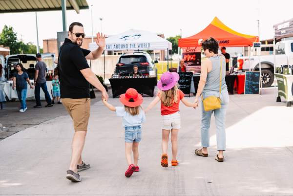 Family of 4 at event