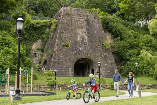 Family Cycling - Iron Furnace Park - Lonaconing MD