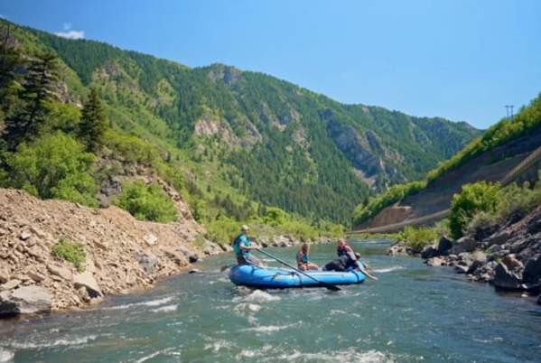 Rafting down the Provo river