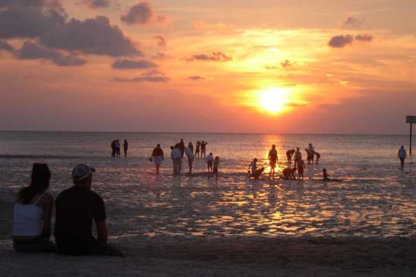 Watch the sunset at Alfred McKethan Park/Pine Island Park's beach in Spring Hill, near Crystal River.
