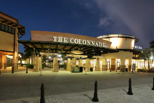 The Colonnade Outlets at Sawgrass Mills, an outdoor promenade featuring dozens of luxury name brand retailers, many of which are exclusive to Sawgrass Mills in the South Florida market.