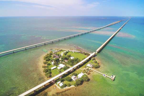 The Seven Mile Bridge in the Florida Keys