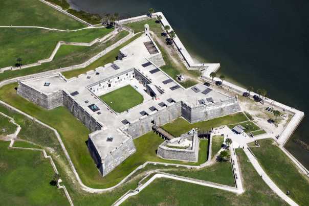 Aerial view of Castillo San Marco in St. Augustine