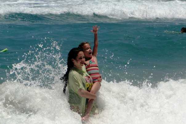 Town of Palm Beach Municipal Beach, kids in waves