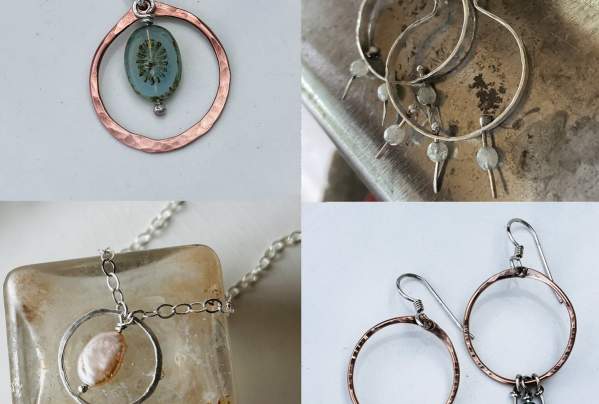 Artisan Hammered Hoops or Pendant Metalsmithing