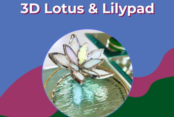 3D Lotus on a Flat Leaf Lilypad