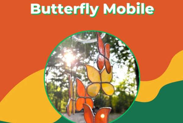 Stained Glass Butterfly Mobile Glass