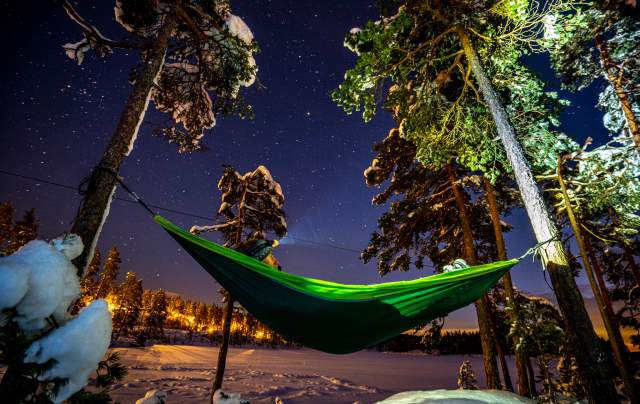 Hengekøye vinter Haldenkanalen