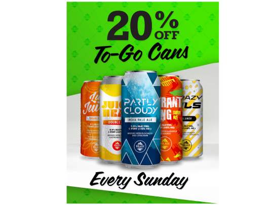 All Canned Beer 20% Off on Sundays