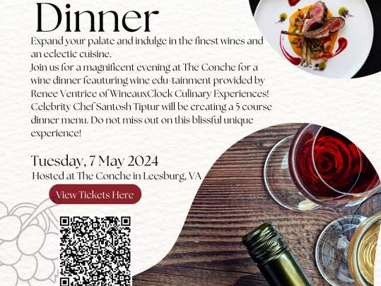Five Course wine pairing dinner with The Conche